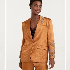 Embellished Orange Women's Blazer